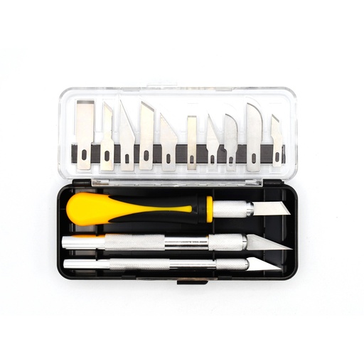 [NB SX003] Couteaux de précision - Ensemble de 16 pièces (3 couteaux et 13 lames assorties)