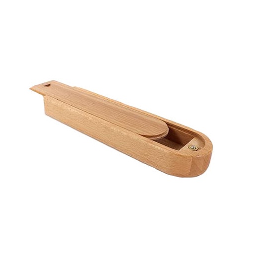 [FC 805-202] *Wooden Brush Box With Rounded End For Short Handle Brushes - 2.3" x 9"*