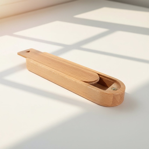 [FC 805-202] Boîte à pinceaux en bois avec bout arrondi pour pinceaux à manche court - 2,3" x 9"