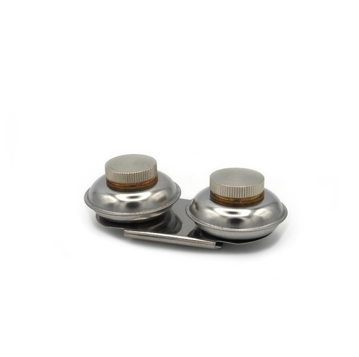 [FC 803-12] Stainless Steel  Palette Cup With Screw On Lid and Clip  (Double) - 1.5" Diameter x 7/8" Height