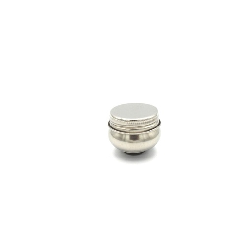 [FC 803-5] Tasse à palette en acier inoxydable avec couvercle vissé et clip (simple) - 1 3/4" de diamètre x 1 1/4" de hauteur