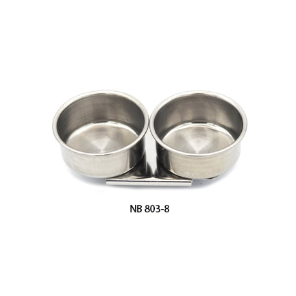[FC 803-8] Stainless Steel  Palette Cup With Screw On Lid and Clip  (Double) - 1 3/4" Diameter x 3/4" Height