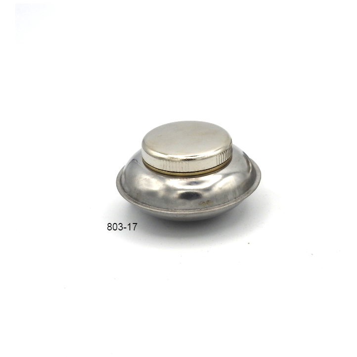 [FC 803-17] Stainless Steel  Palette Cup With Screw On Lid and Clip  (Double) - 2 1/4" Diameter x 1" Height