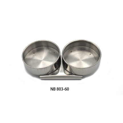 [FC 803-60] Tasse à palette en acier inoxydable avec clip (double) - 2 1/8" de diamètre x 1/2" de hauteur
