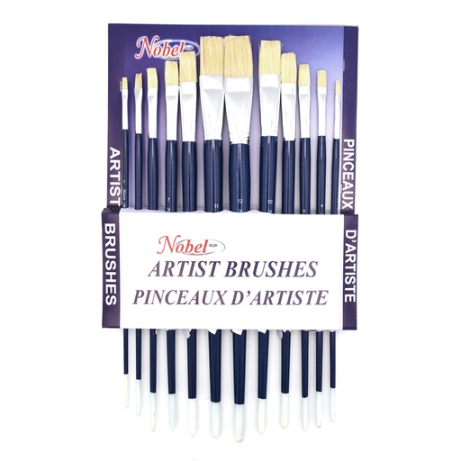 [NB 355-12F] Connoisseur - Hog Hair Bristle Brush - Set Of 12