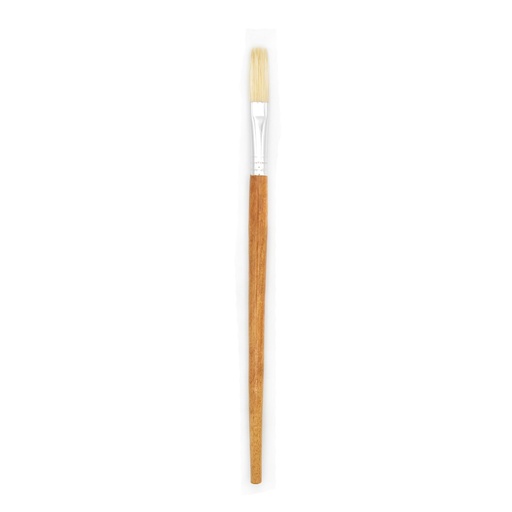 [FC 575-3] White Hog Bristle Brush with Short Handle - Flat #3