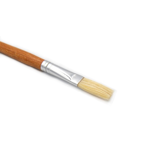 [FC 575-5] White Hog Bristle Brush with Short Handle - Flat #5