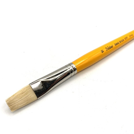 [NB 6556FI] Eterna - White Hog Bristle Brush with Long Handle - Set of 6 Filbert
