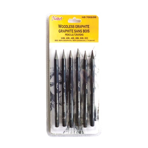 [NB 7002-S6] Nobel Graphite sans bois - ensemble de 6