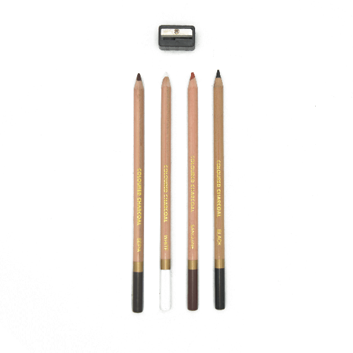 [NB 705-S4] Nobel Charcoal Pencil Set - Set of 4 Colors + Sharpener