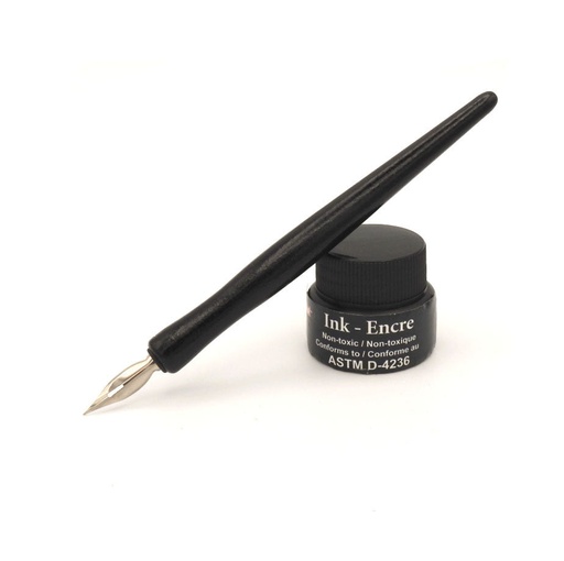 [NB MA-1] Manga Pen Set Of 5 Nibs and Ink Bottle