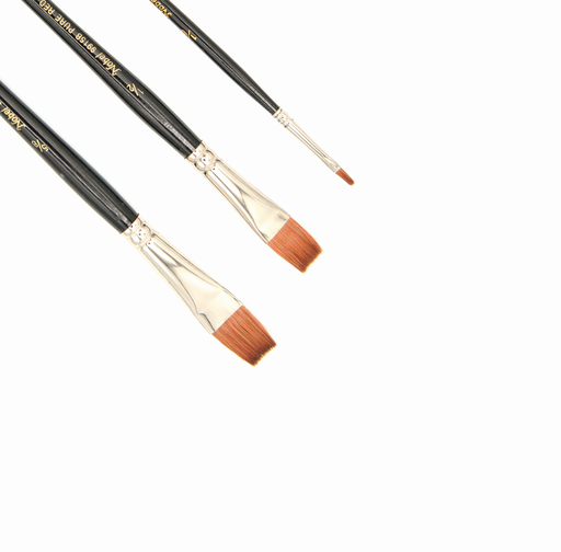 [NB 9915B-S3] Pure Sable Hair Short Handle Brush -  Set Of 3 Bright