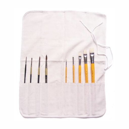[FC 882-10] Housse de pinceau enroulable en toile - 12 fentes, 16,5'' x 21''