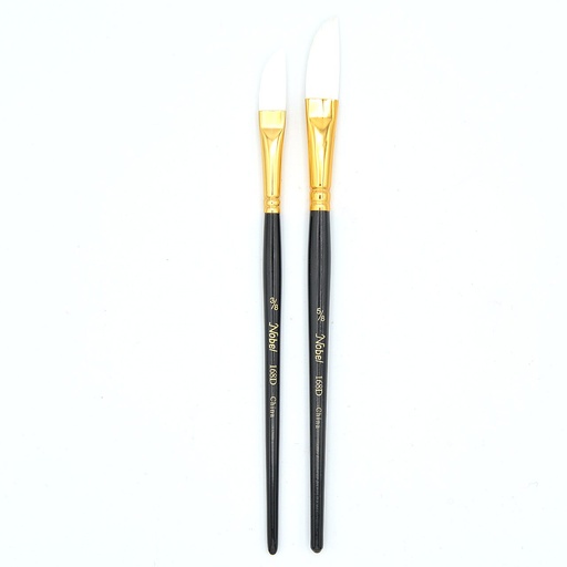 [NB 168D-3/8] Stella - White Synthetic Hair Short Handle Brush - Dagger #3/8