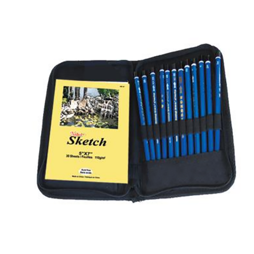 [FC 882-18A1] Pochette en toile noire pour matériel de dessin 5,5 "x 8,5"