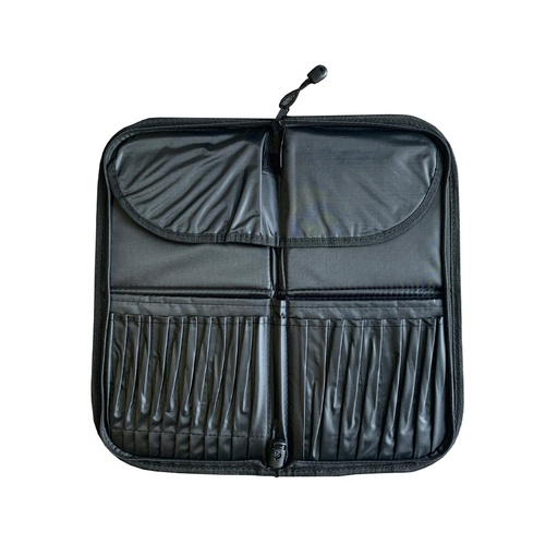 [FC 882-40] Foldable Display Brush Case With Zipper Closure For Long Handle Brushes - 7" x 14", 24 Slots