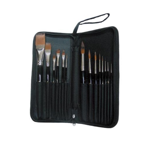 [FC 882-500] Rigid Nylon Case With Zipper Closure For Short Handle Brushes - 12 Slots
