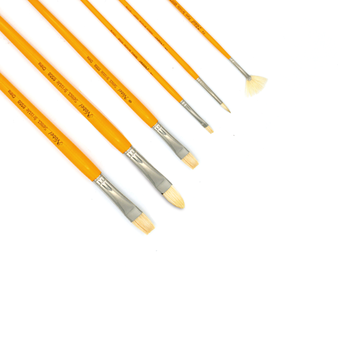 [NB 6556] Nobel Value Pack - Standard Hog Bristle Brush with Long Handle - Set of 6