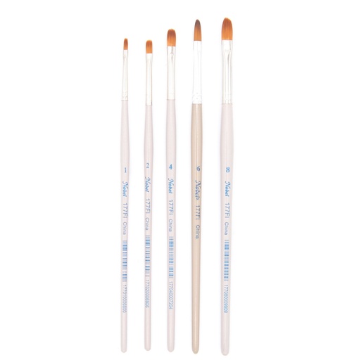 [NB 177FI-12] Comet - Golden Synthetic Short Handle Brush, Filbert #12