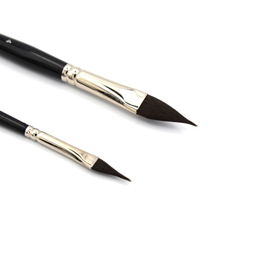 [NB 3049FI-4] 100% Squirrel Hair, Pointed Cat Tongue Brush For Watercolor - #4