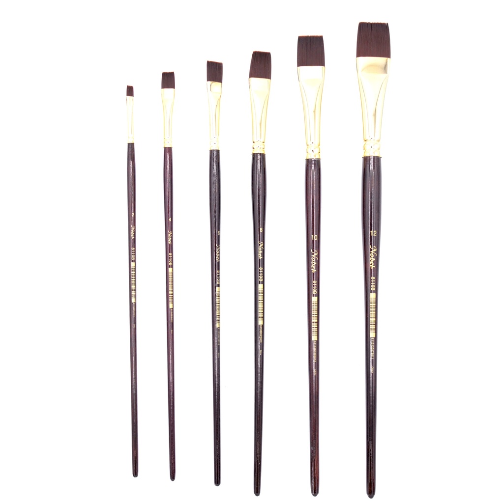[NB 8110B-4] Twilight - Interlon Brown Synthetic Hair Brush - Bright #4