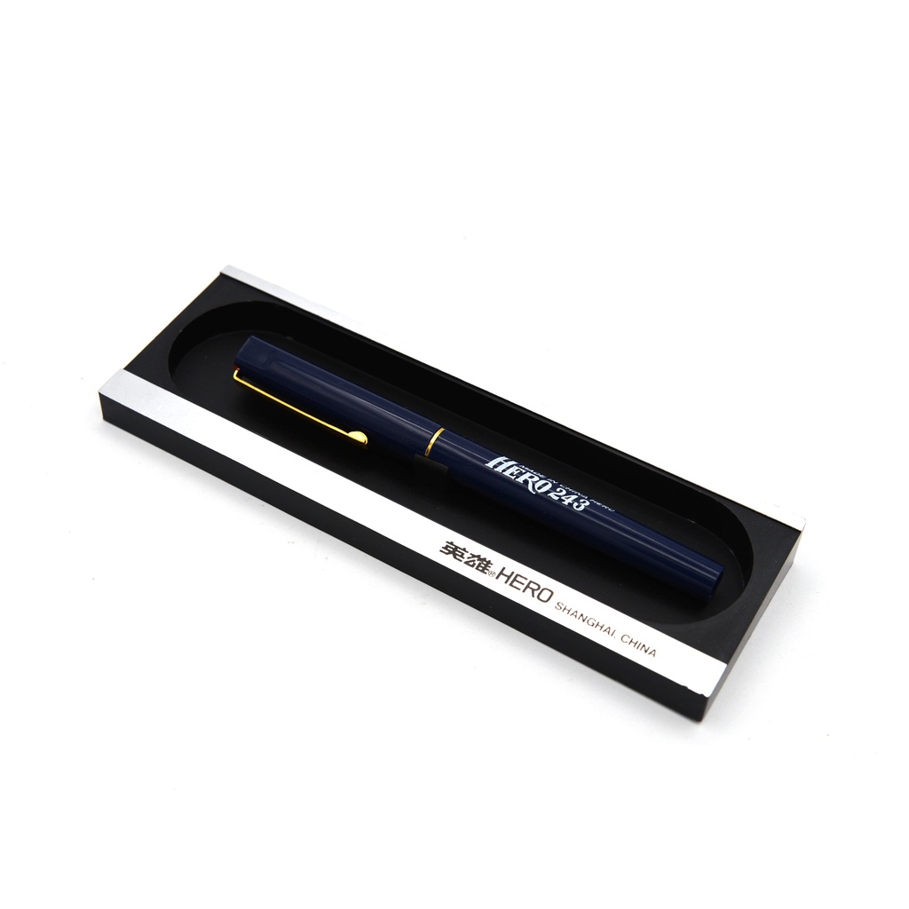 [FC 21-02] Hero Fountain Pen With See-Through Box - Fine Point With Ink Converter