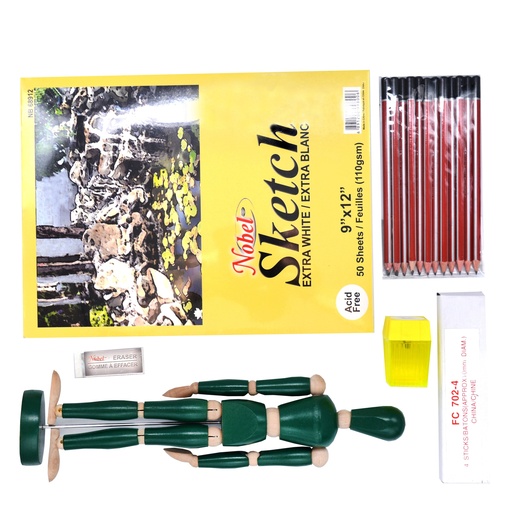 [FC SK1] Basic Sketching Set with Willow Charcoal - with storage box