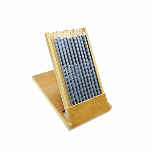 [NB 707012-1] Crayons à dessin dans une boîte en bois - ensemble de 10