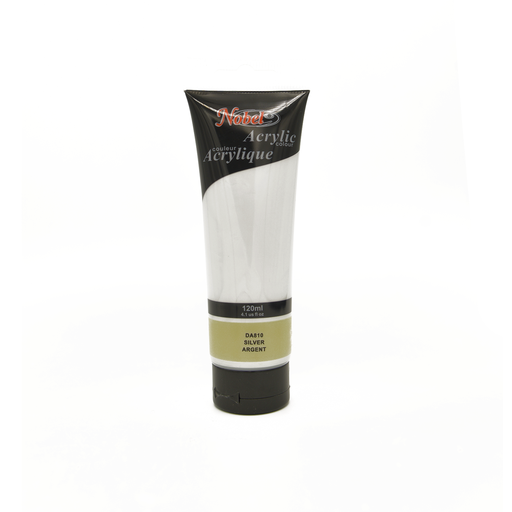 [NB 120-810] Argent - 120 ml de peinture acrylique de qualité professionnelle Nobel