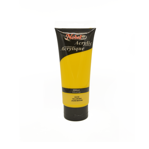 [NB 200-120] Yellow Medium - 200 ml Nobel Professional Grade Acrylic Paint