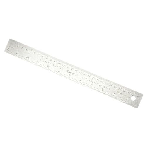 [NB 24R-12] Nobel Machinist Steel Ruler with Cork Backing - 12"