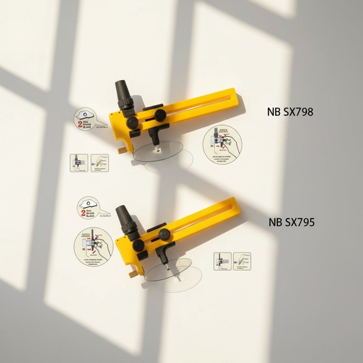 [FC SX795] Compass Cutter With 5 mm Blade (Cuts 10 mm To 150 mm) + 2 Spare Blades For Cutting Papers, Films, Leathers, Vinyl, Rubber, Etc