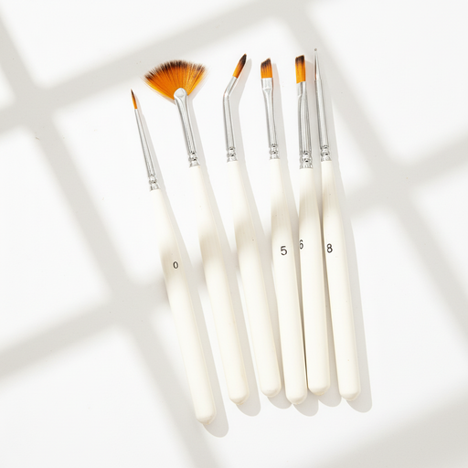 [NB DB6] Ensemble de Pinceaux de peinture décoratifs,5 Pinceaux et 1 brunissoir