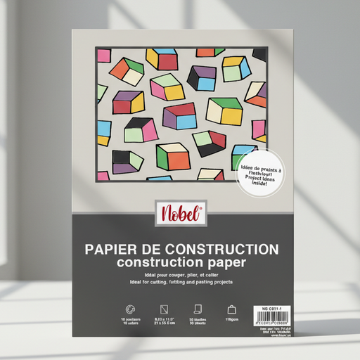 [NB C811-1] Construction Paper Pad - 10 Colors. 50 Sheets (8.5" x 11")
