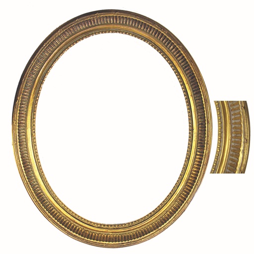 [FR LO001-1114] Ornate Gold Wooden Oval Frame 11" x 14"