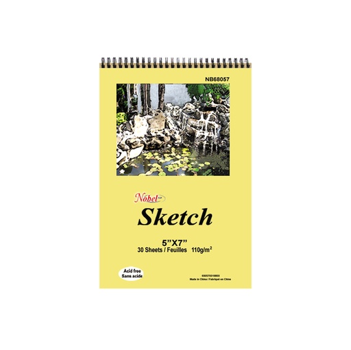 [NB 68057]  Carnet de croquis 30 feuilles, 110 g/m², 5" x 7"