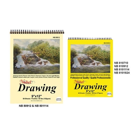 [NB 8101114] Professional Spiral Bound Drawing Pad - 175 gsm, 11" x 14"