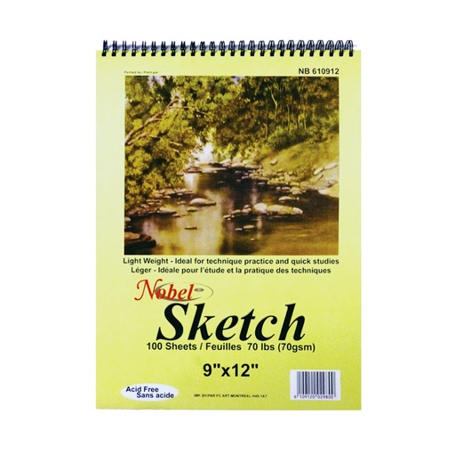 [NB 610912] 105 gsm Spiral Binding Pad For Sketch, 100 Sheets - 9" x 12"