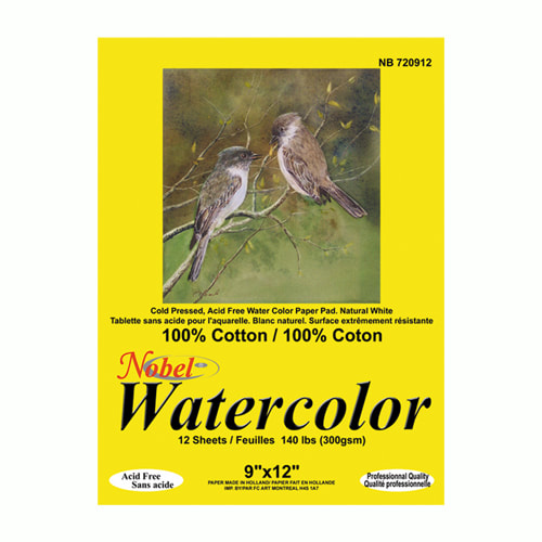 [NB 7201620] Bloc de papier aquarelle 100 % coton, 40,6 x 50,8 cm, fabriqué en Hollande, 68 kg, 12 feuilles.