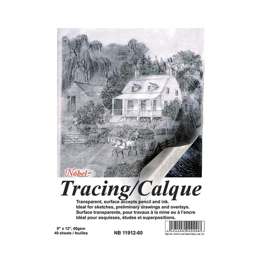 [NB 11912-90] Papier calque, 9" x 12", 90 g/m²
