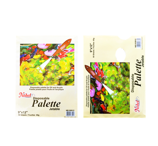[NB 910912] Palette jetable 9" x 12" - 50 feuilles, 60 g/m² (avec trou)