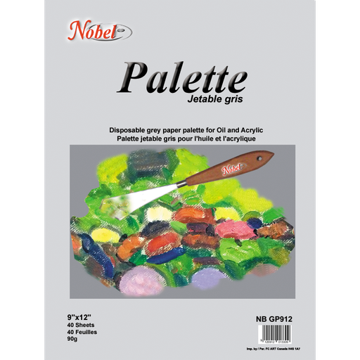 [NB GP912] Palette jetable (gris) - 9" x 12", 50 feuilles, 80 g/m²