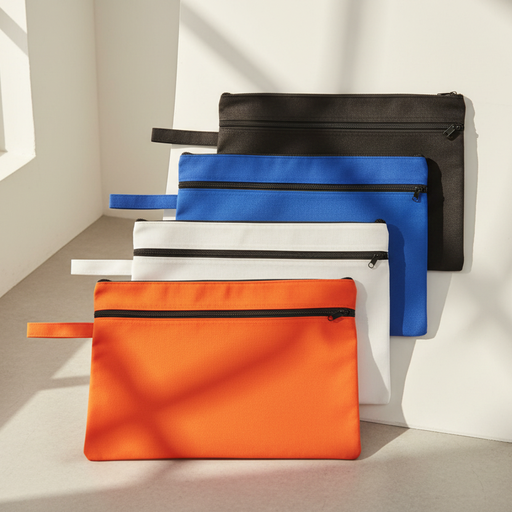 [NB 881-605B] Black Document Holder With Zipper - Economical Bag, 10" x 13'' - 2 Pockets