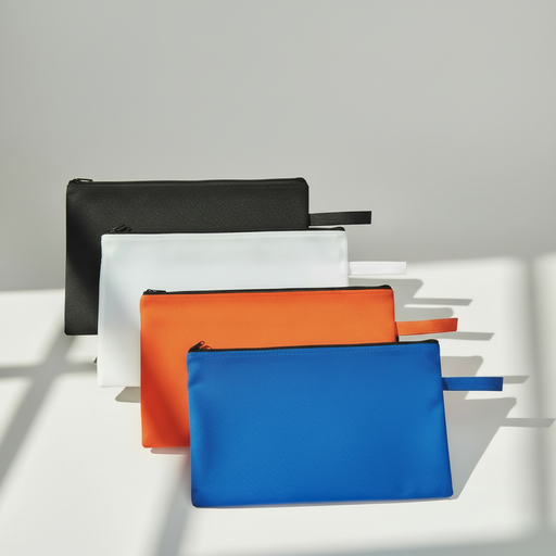 [NB 881-605BL] Porte-documents bleu avec fermeture éclair - Sac économique, 10" x 13'' - 2 pochettes