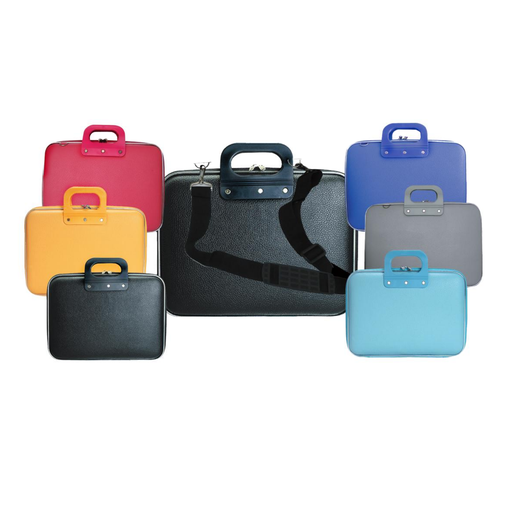 [NB LB-3LB] Faux Leather Laptop Bag With Strap - Light Blue
