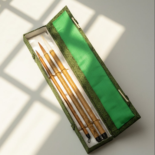 [FC 108-808] Goat & Sable Hair Bamboo Brush - Set Of 3 (Da Lan Zhu, Xiao Lan Zhu)