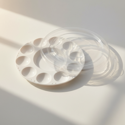 [FC 404-7] 10-Well Round Plastic Palette With Transparent Cover, 7"