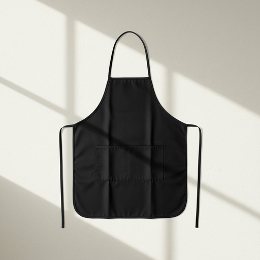 [FC 883-101N] 100% Cotton Black Apron With Pockets