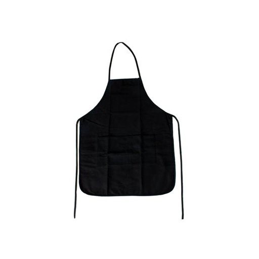 [FC 883-101N] Tablier noir 100% coton avec poches
