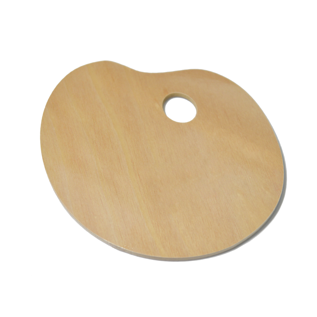 [FC 801-5A] Oval Wooden Palette - 11" x 9" x 3/16"